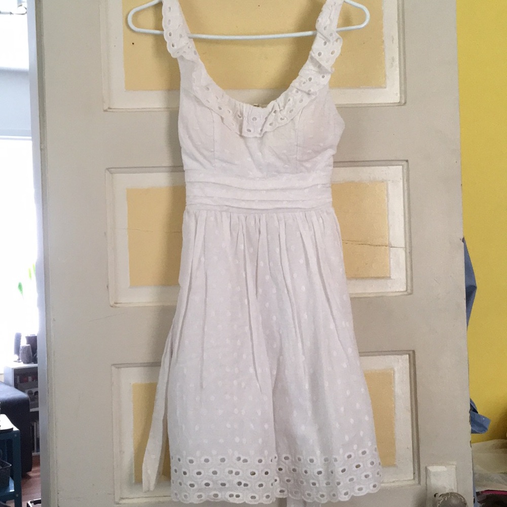 Modcloth White Eyelet Summer Sun Dress